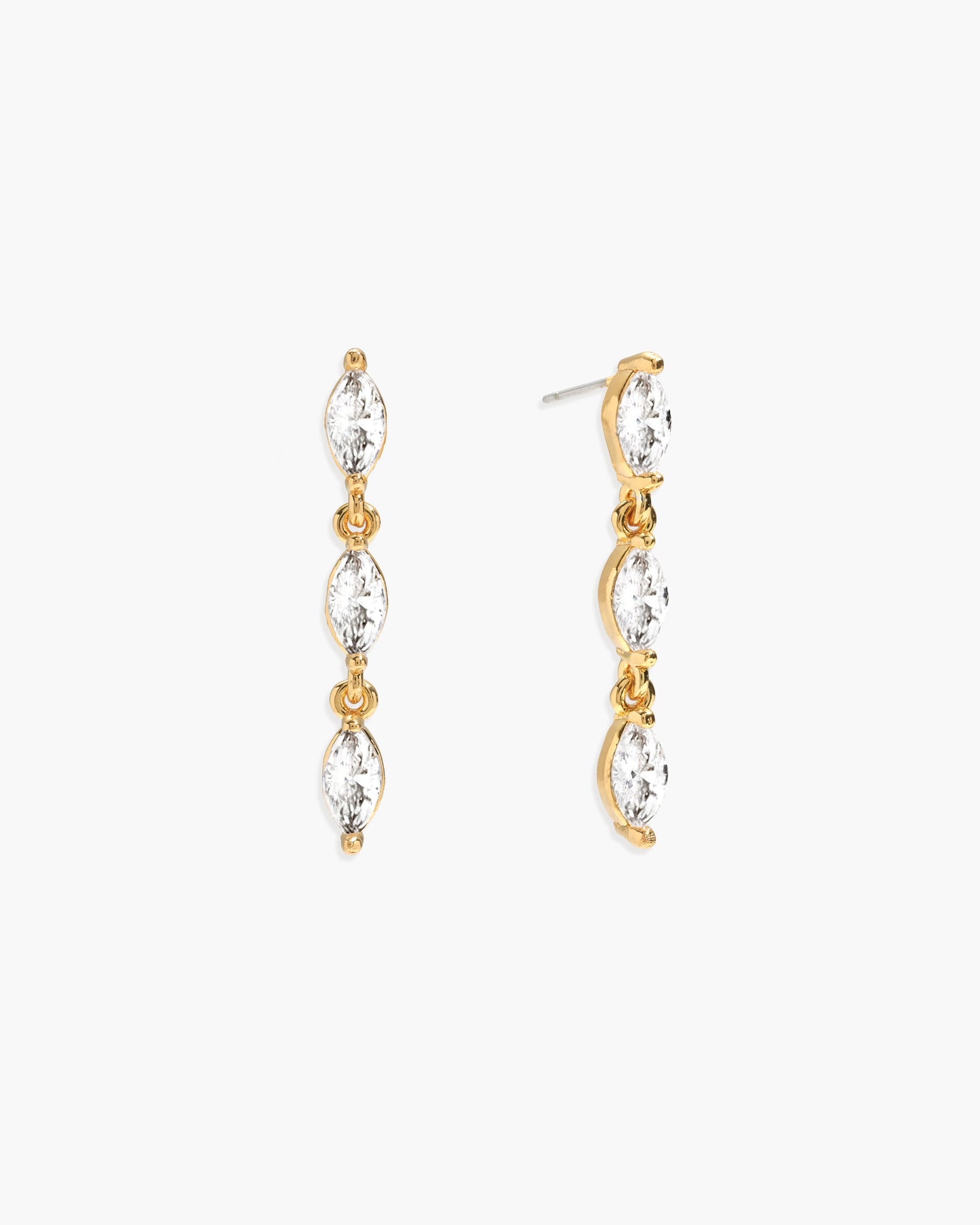 Crystal Marquise Earrings in Silver