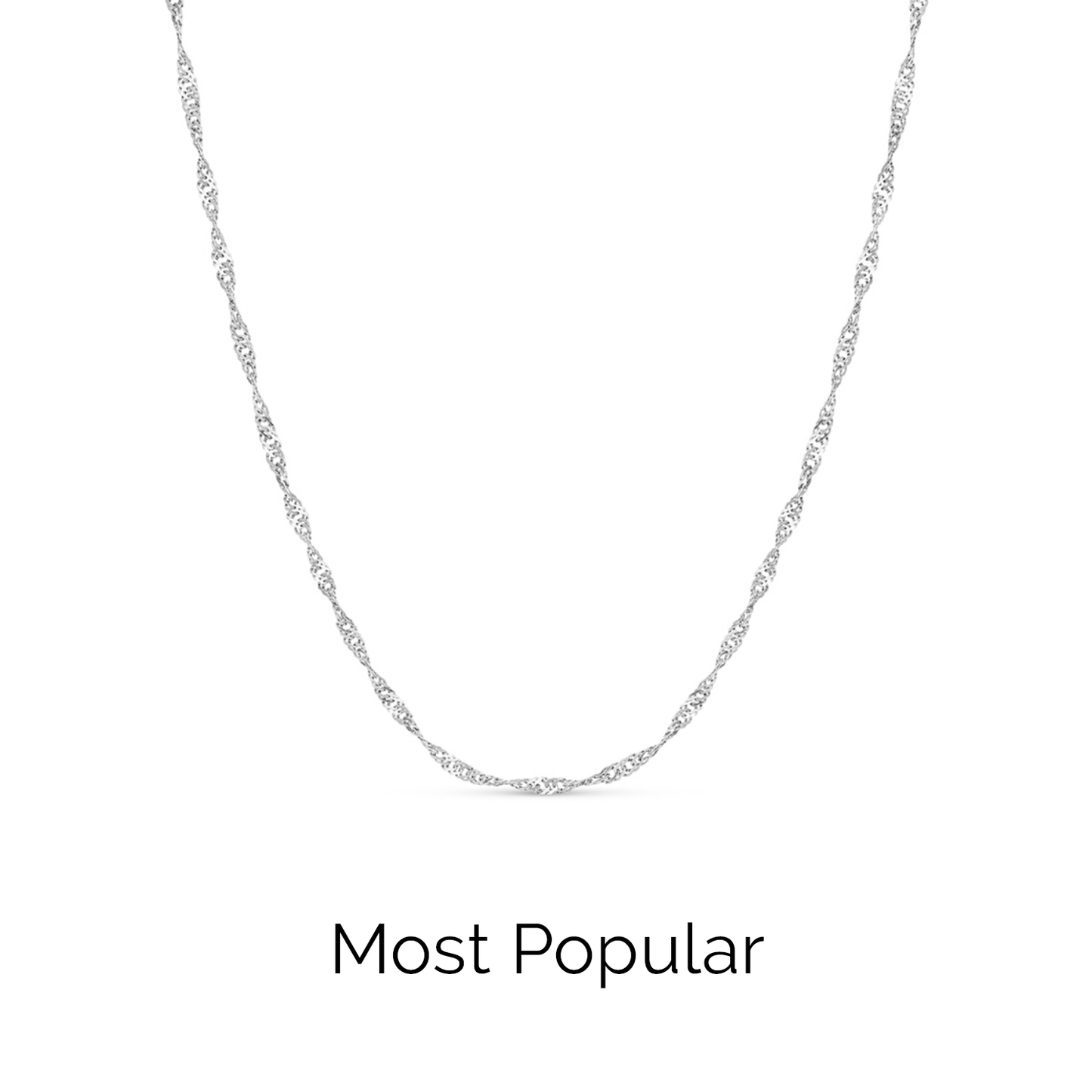Twisted Chain Necklace (Silver)