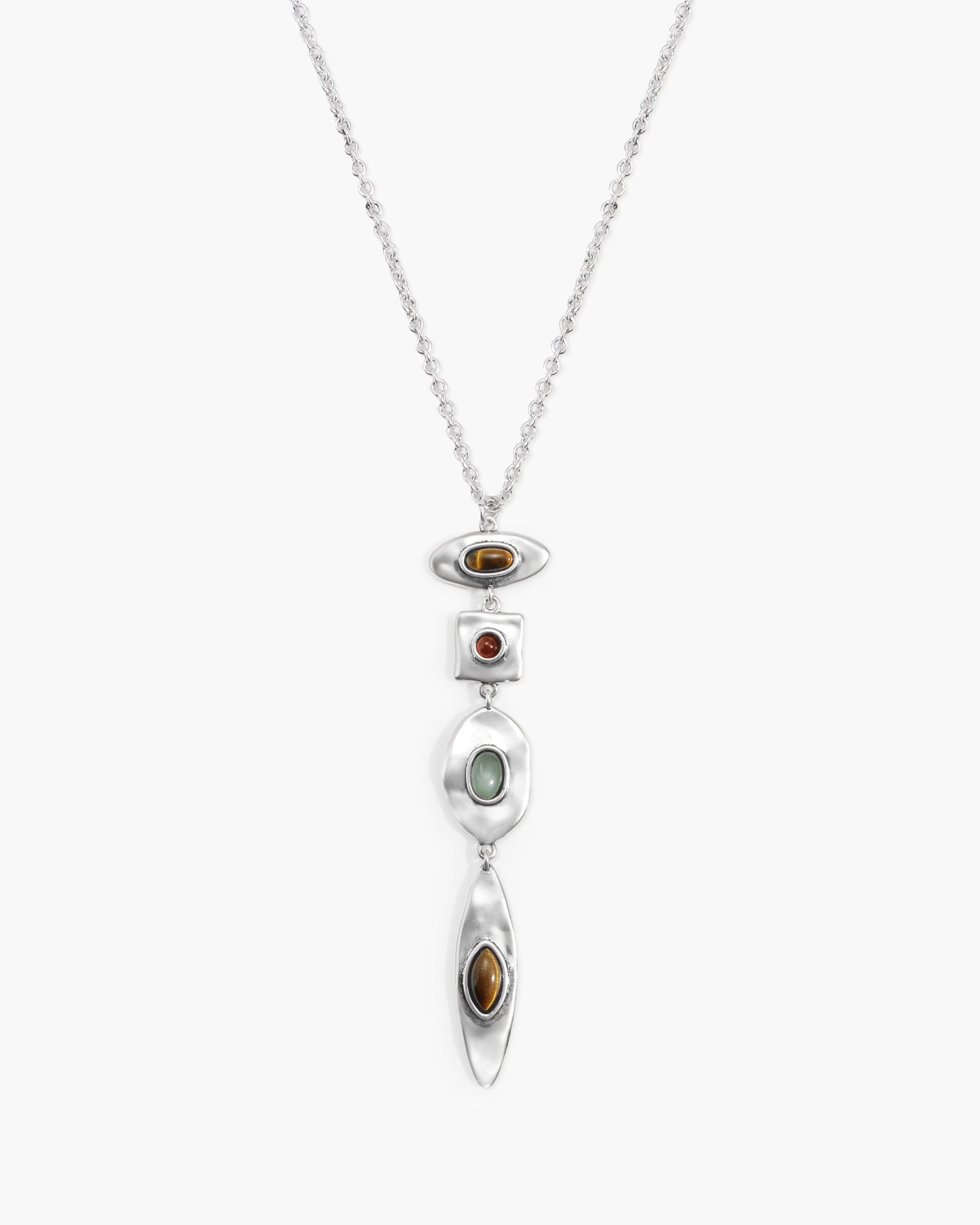Petra Multi-Stone Drop Necklace in Gold