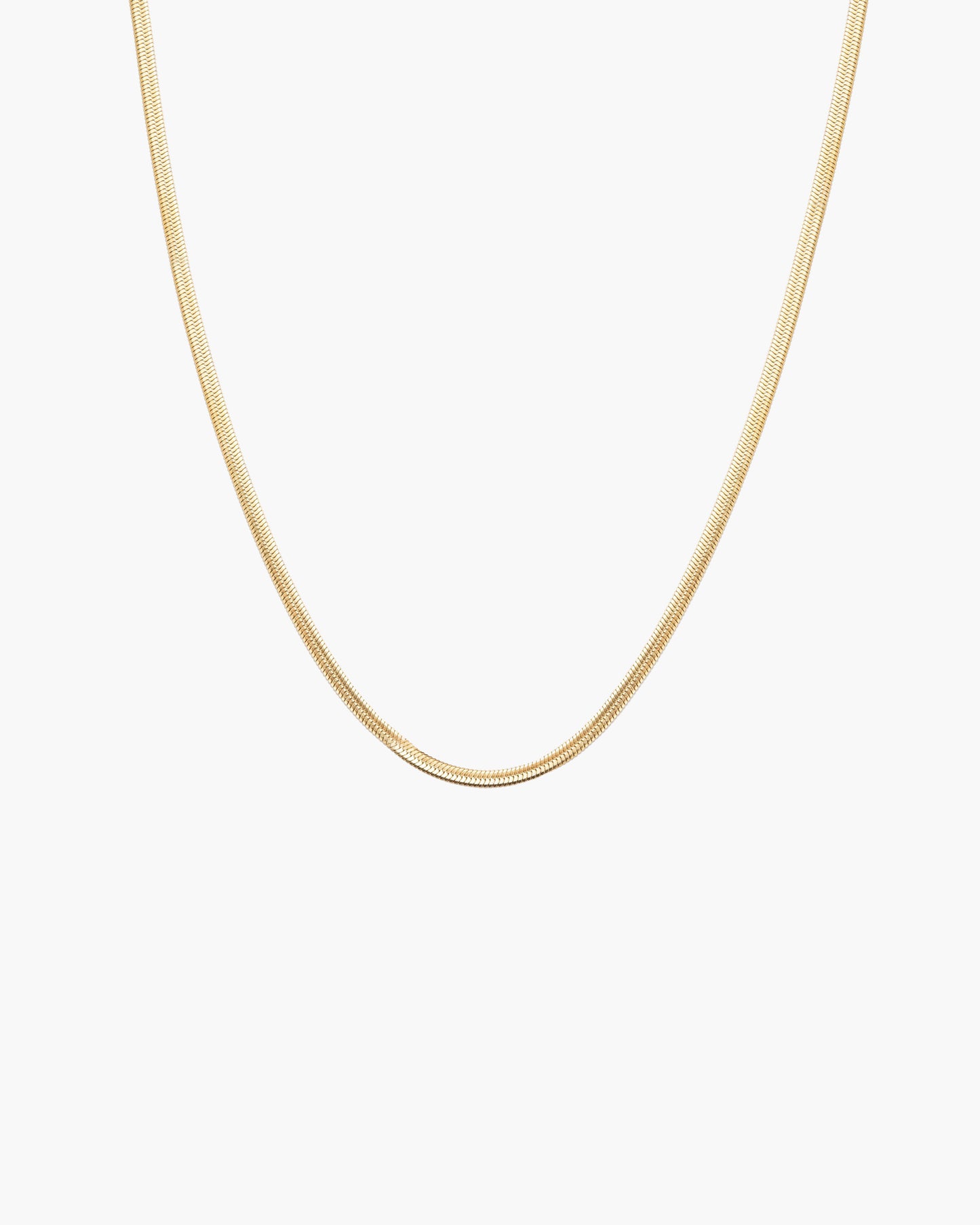 3mm Herringbone Chain Necklace in Silver