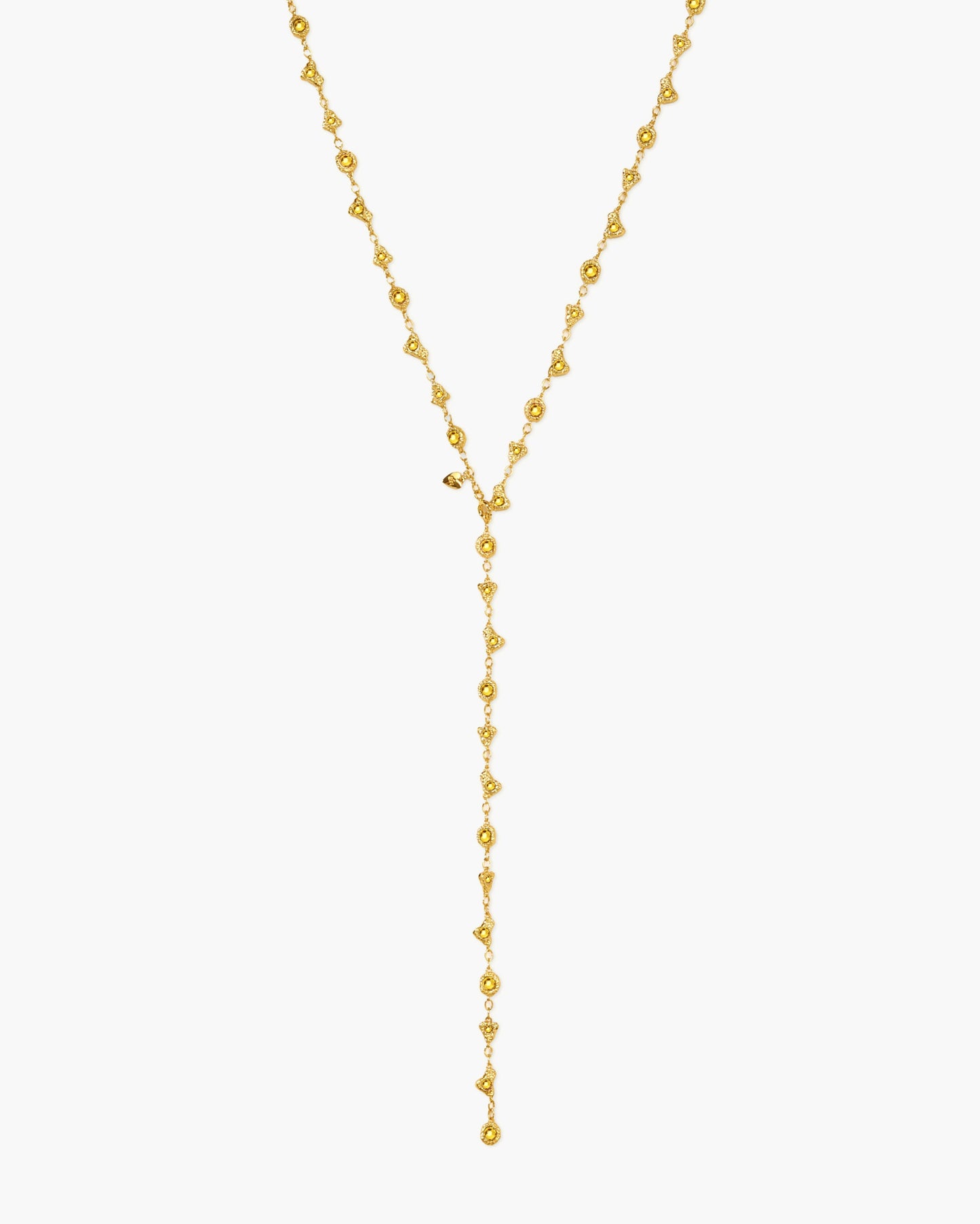Lemon Crystal Long Chain in Silver
