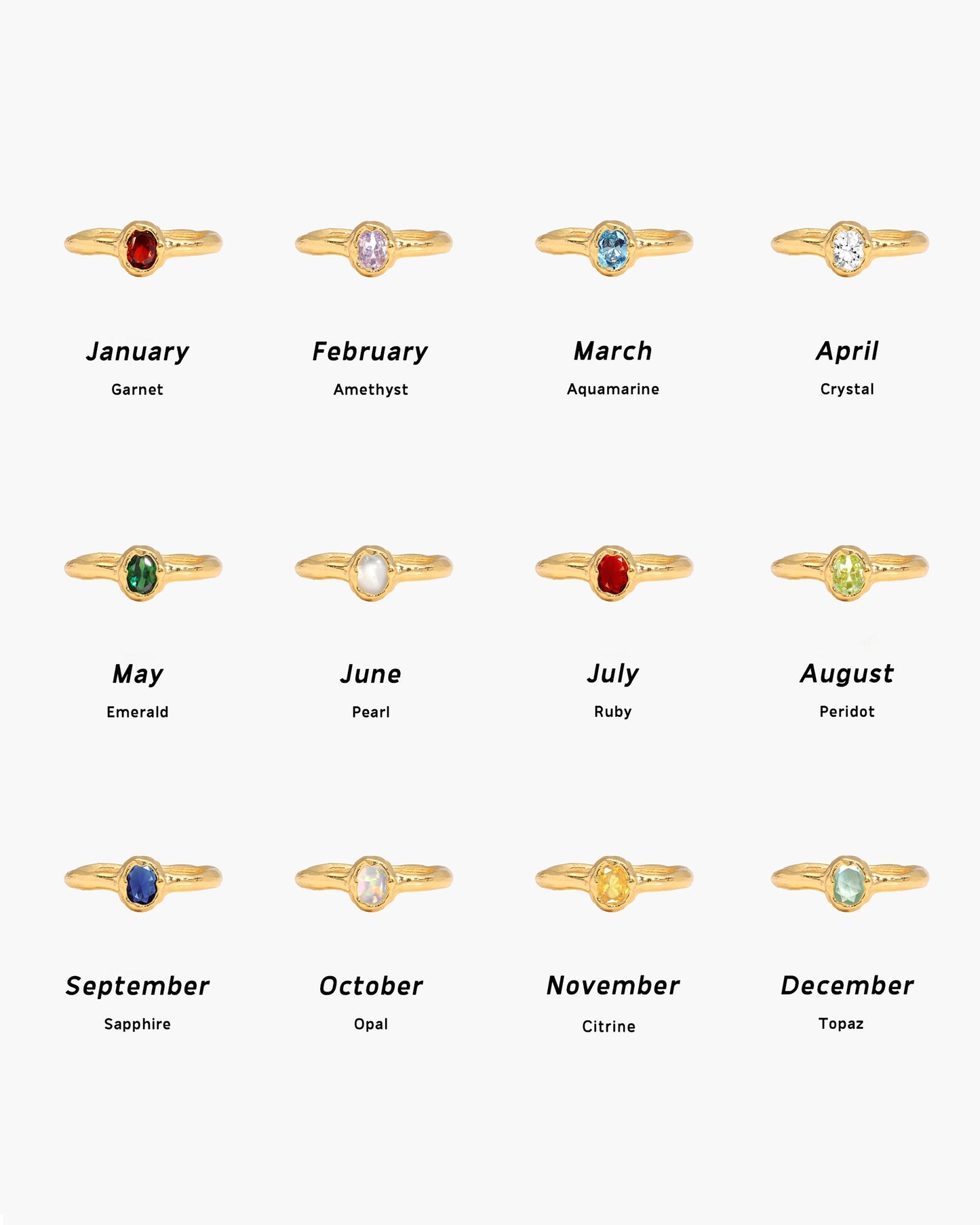 Birthstone Ring in Gold - October