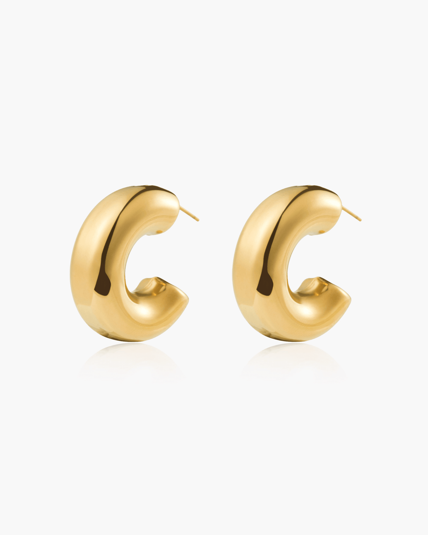 Chunky Hoop Earrings in Silver