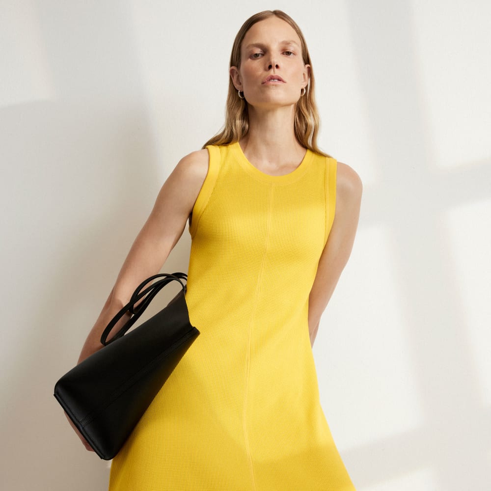 The Organic Cotton Waffle Tank Dress | High Visibility Yellow