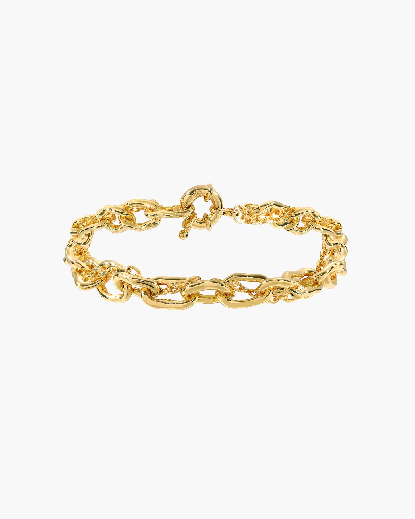 Molten Dual Chain Bracelet in Silver