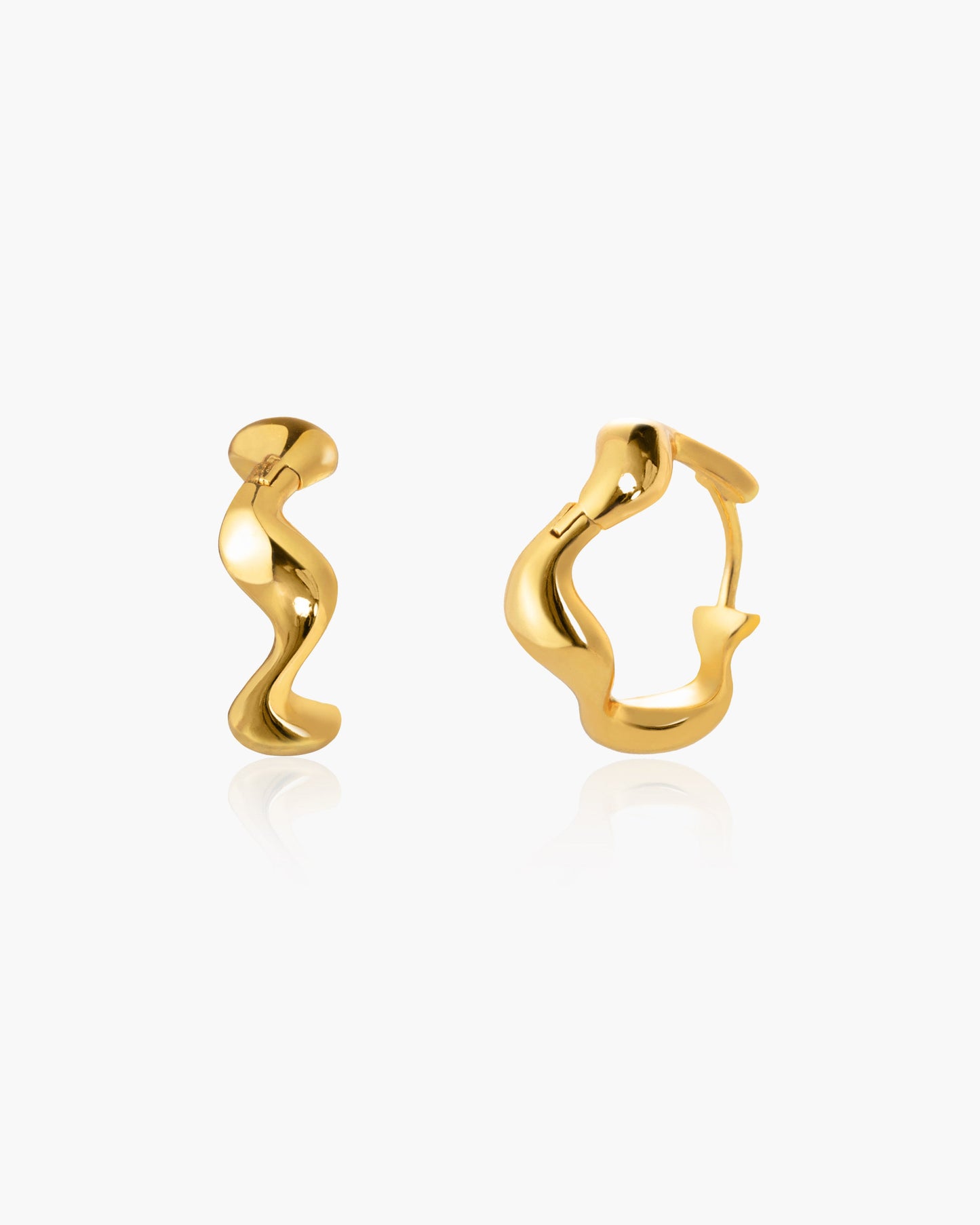 Silver Wave Hoop Earrings
