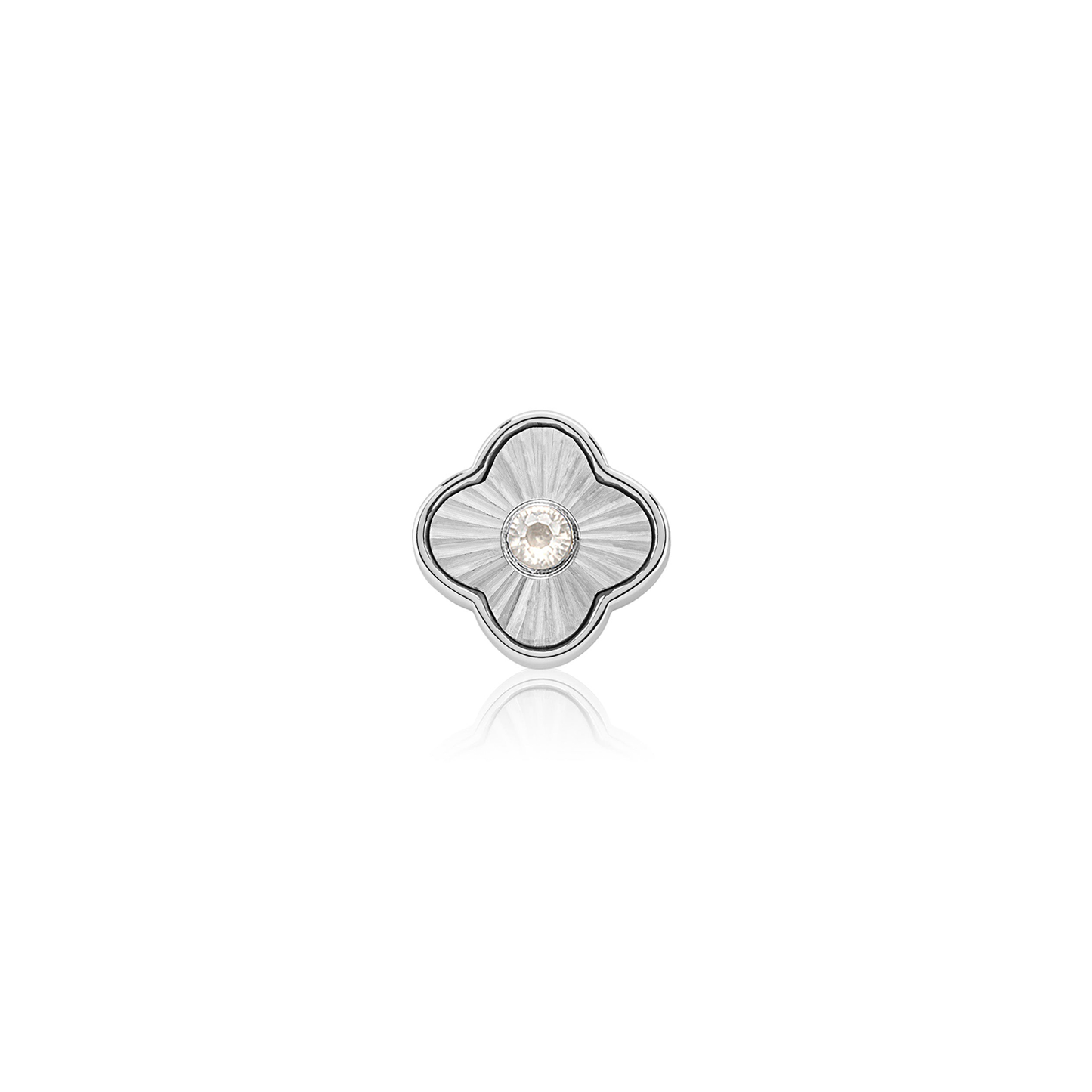 Textured Clover Charms (Silver) - &