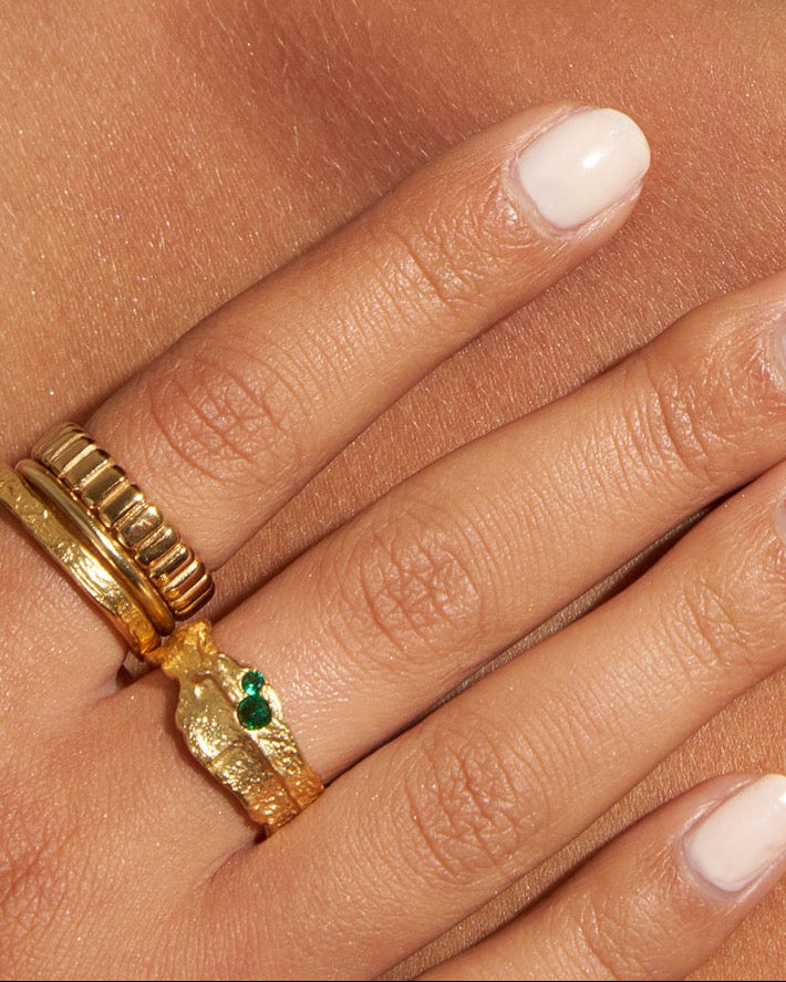 Anya Gold Ring - Emerald