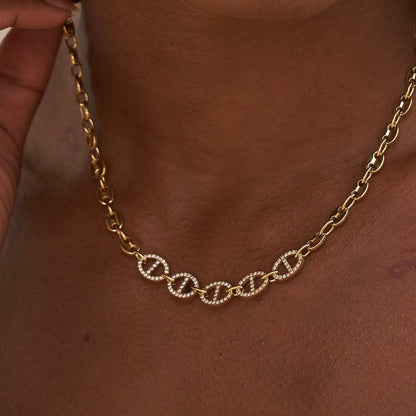 Coffee Bean Necklace in Yellow Gold