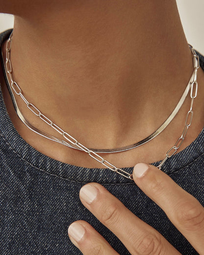 Sylvia Silver Snake Chain Necklace