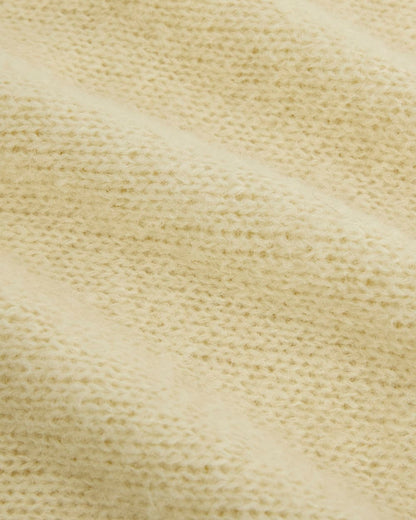 Plush Alpaca Scarf | Bone/ Black