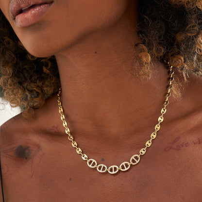 Coffee Bean Necklace in Yellow Gold