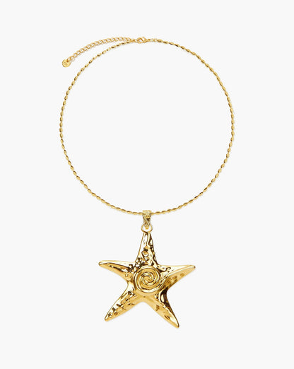 Large Starfish Necklace in Gold