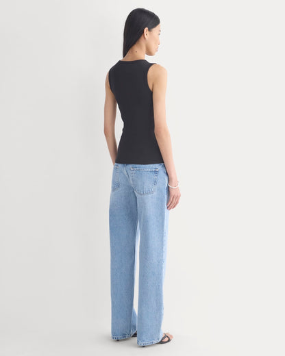 Luxe Rib Side Snap Tank | Black