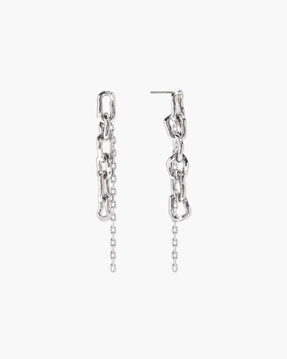Molten Dual Chain Drop Earrings
