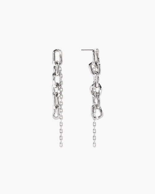 Molten Dual Chain Drop Earrings