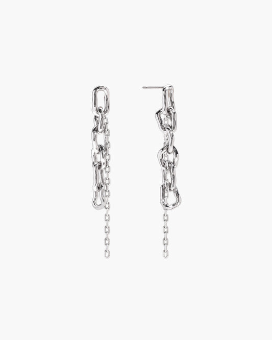 Molten Dual Chain Drop Earrings
