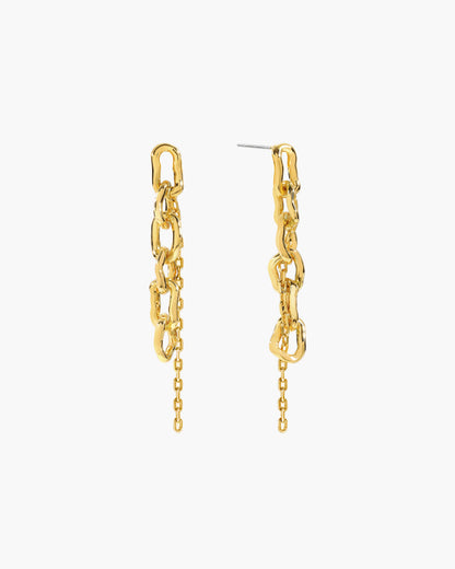Molten Dual Chain Drop Earrings