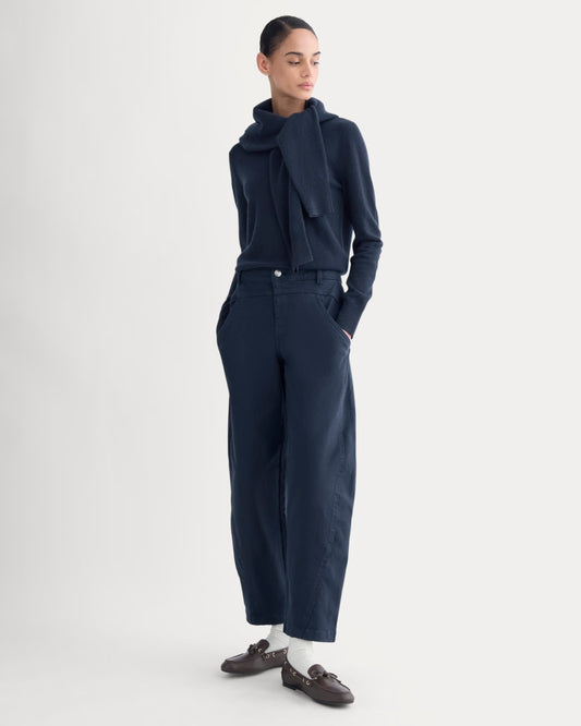 Double-Stitch Barrel Pant | Navy