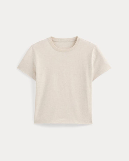 The Box-Cut Tee in Essential Cotton | Heathered Oats | No Pocket