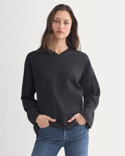 Retro V-Neck Jersey | Black