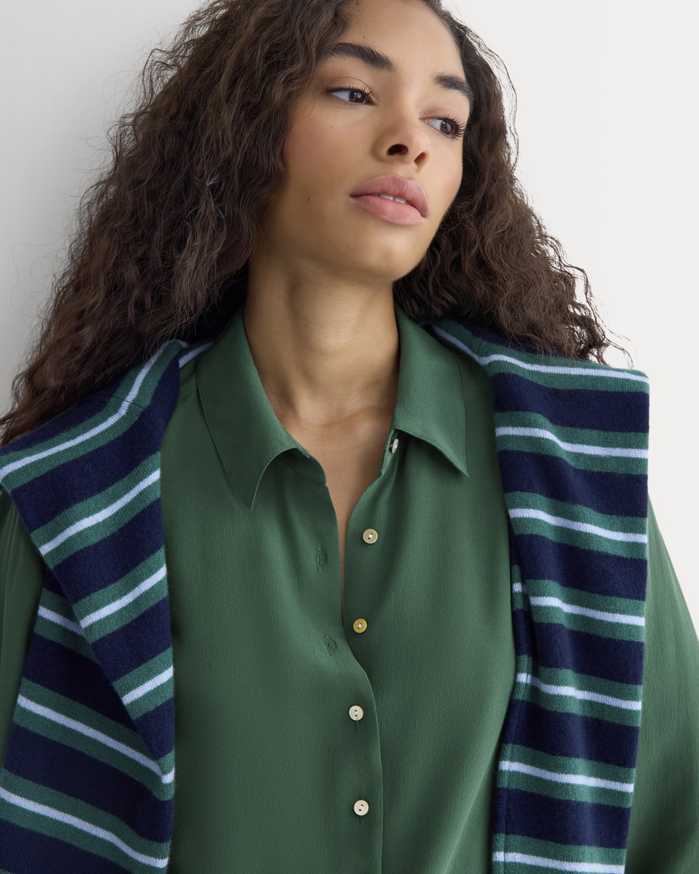Shrunken Top in Washable Silk | Hunter Green