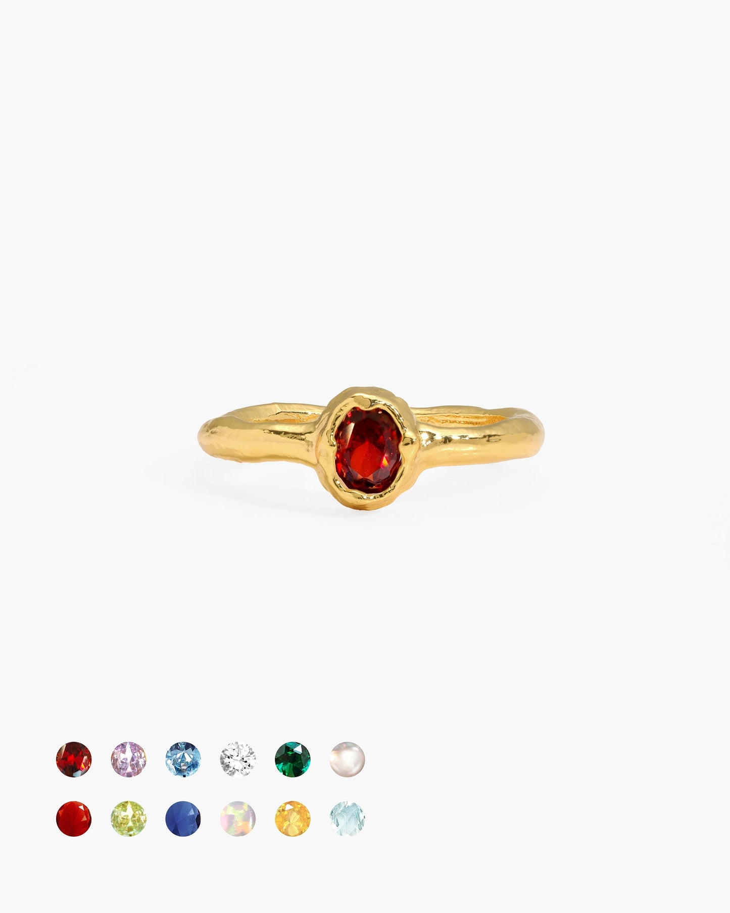 Birthstone Ring in Gold - January