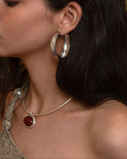 Orin Large Hoop Earrings in Silver