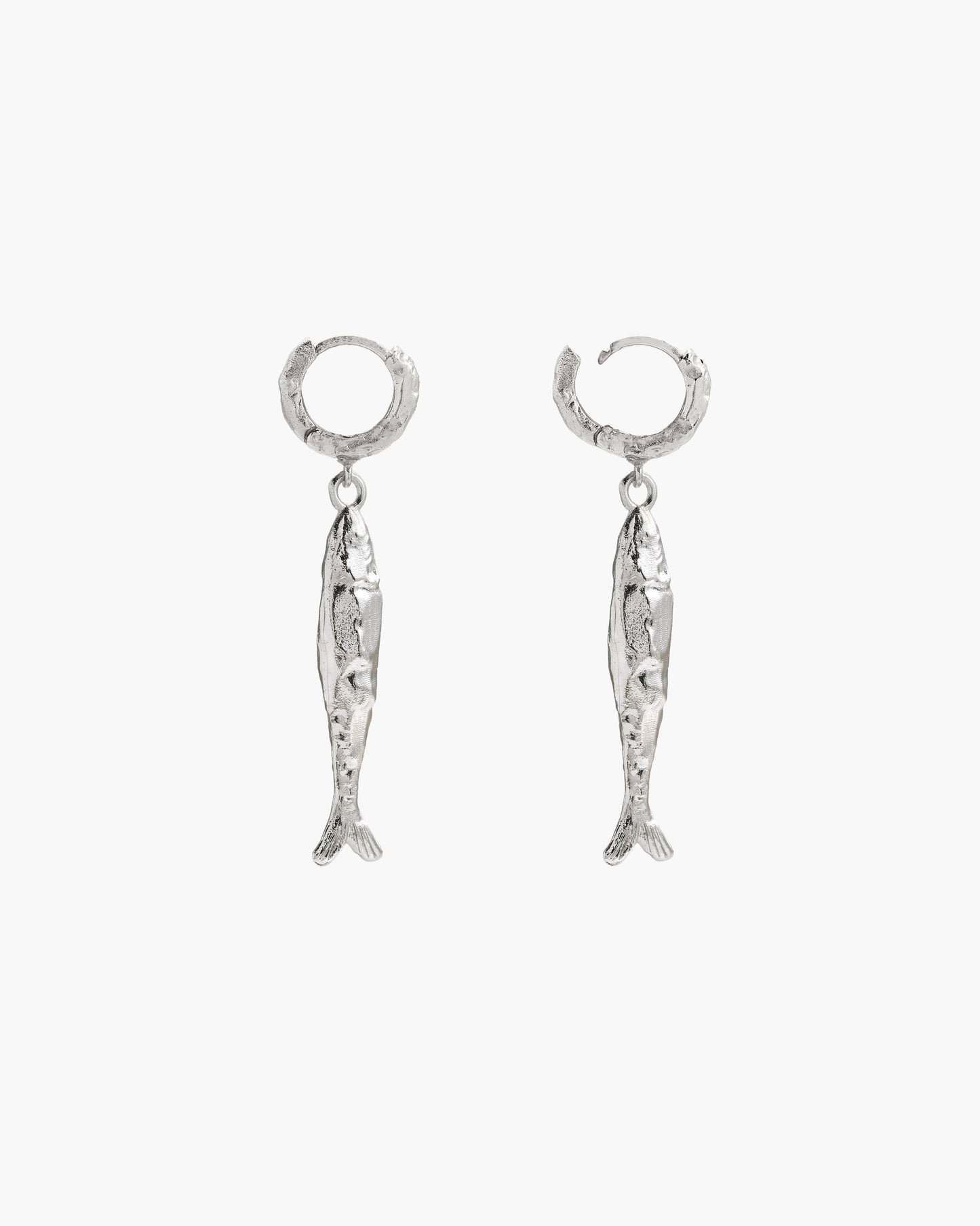 Silver Anchovy Earrings