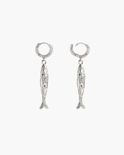 Silver Anchovy Earrings