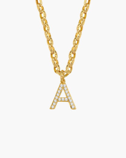 Pavé Initial Chain Necklace