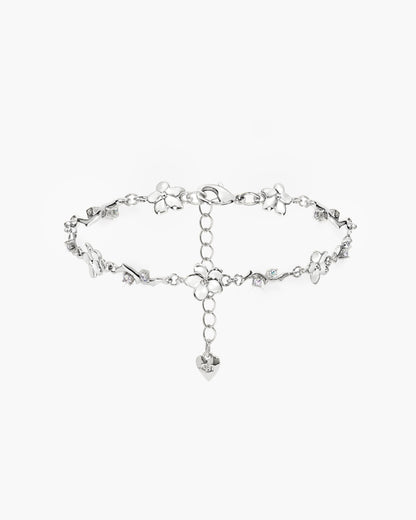 Ivy Floral Bracelet in Silver
