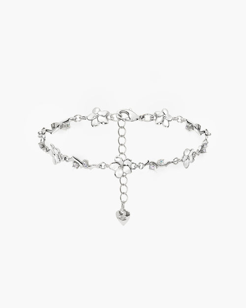 Ivy Floral Bracelet in Silver