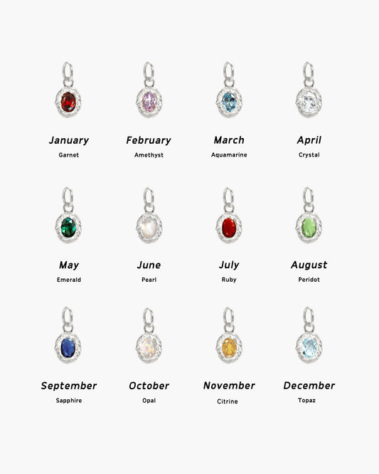 Birthstone Charm in Silver