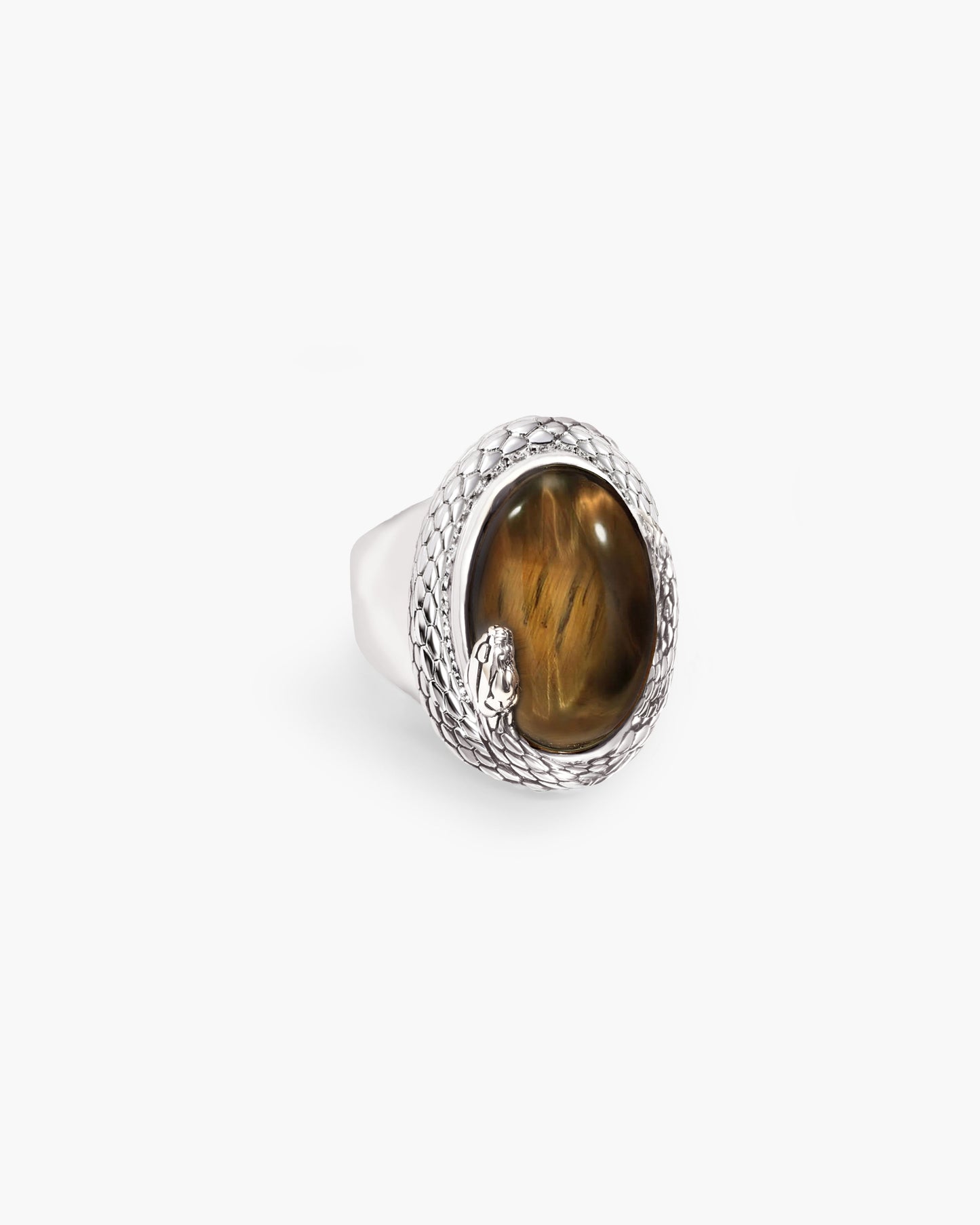 Coil Tiger's Eye Stone Ring