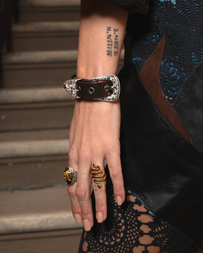 Bind Tiger’s Eye Embellished Buckle Wristband