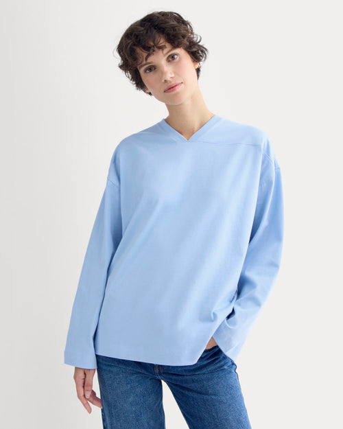 Retro V-Neck Jersey | Open Air Blue