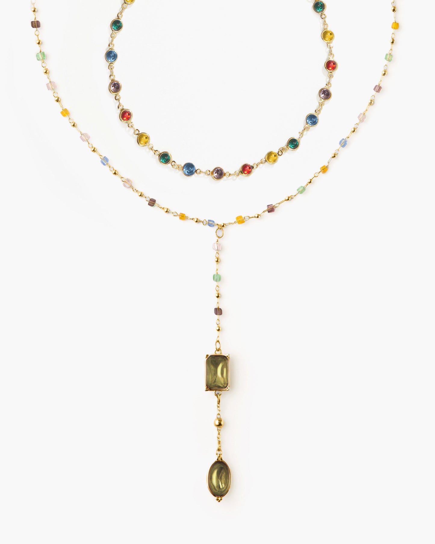 Rainbow Bead Necklace Set