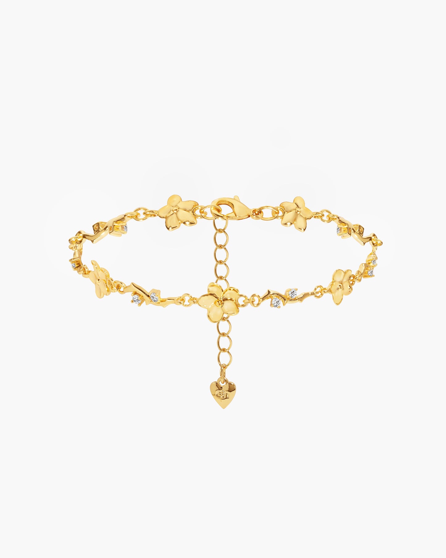Ivy Floral Bracelet in Silver