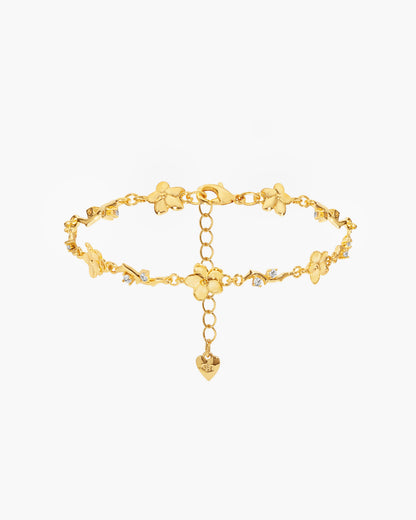 Ivy Floral Bracelet in Silver