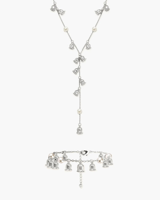 Lily of the Valley Pearl Set in Silver