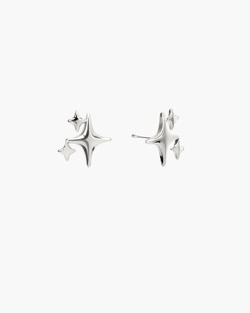 Sparkle Stud Earrings in Silver