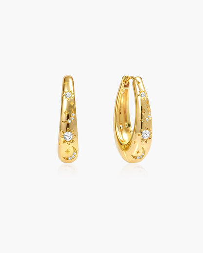 Solis Hoop Earrings in Silver