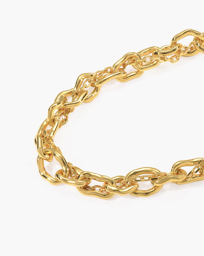 Molten Dual Chain Bracelet in Gold