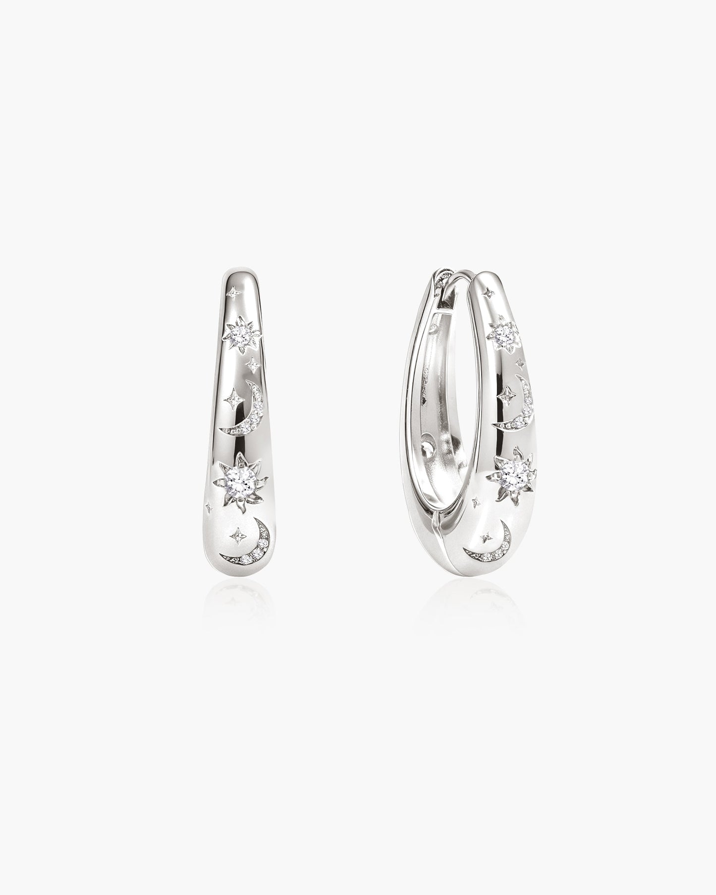 Solis Hoop Earrings in Silver