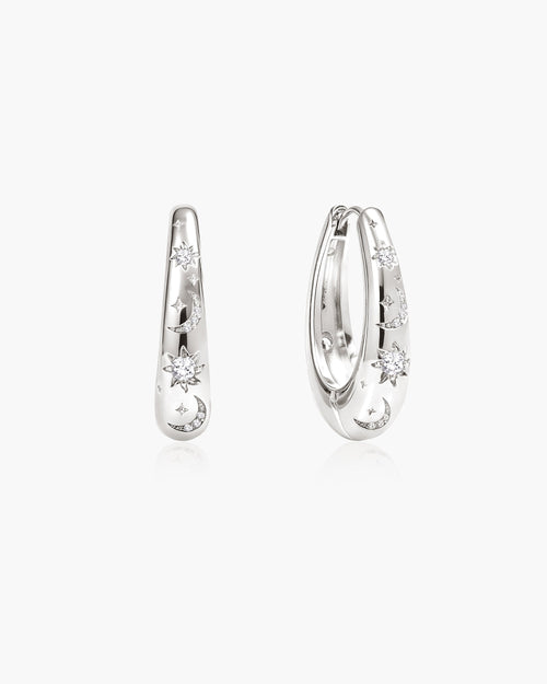 Solis Hoop Earrings in Silver
