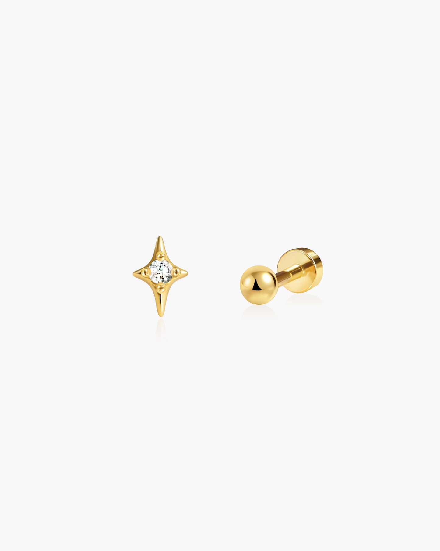 Sparkle Flat Back Helix Earring Set