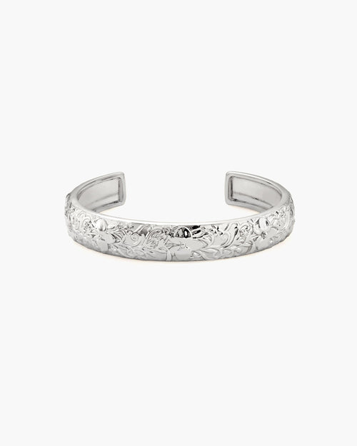 Serenade of Orchid Bangle in Silver