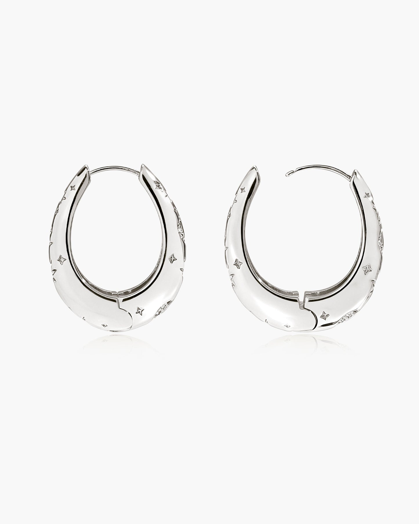 Solis Hoop Earrings in Silver