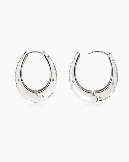 Solis Hoop Earrings in Silver